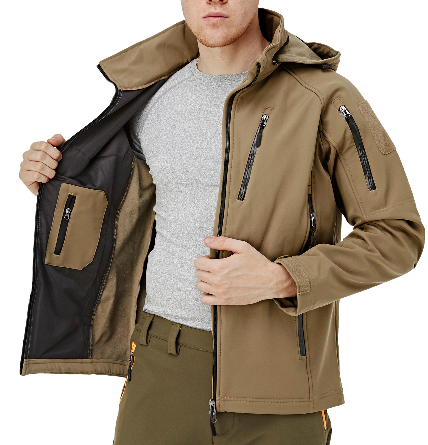 Military/Outdoor Style Waterproof Jacket (Detachable Hood)