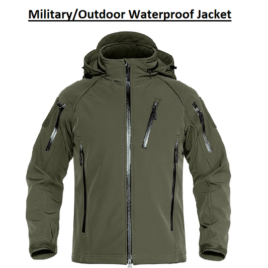 Military/Outdoor Style Waterproof Jacket (Detachable Hood)